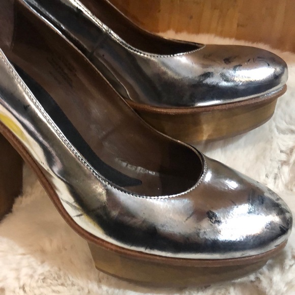 Marni for H & M metallic platform shoes. - Picture 7 of 11
